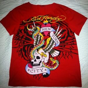 Ed Hardy Red Graphic Tee